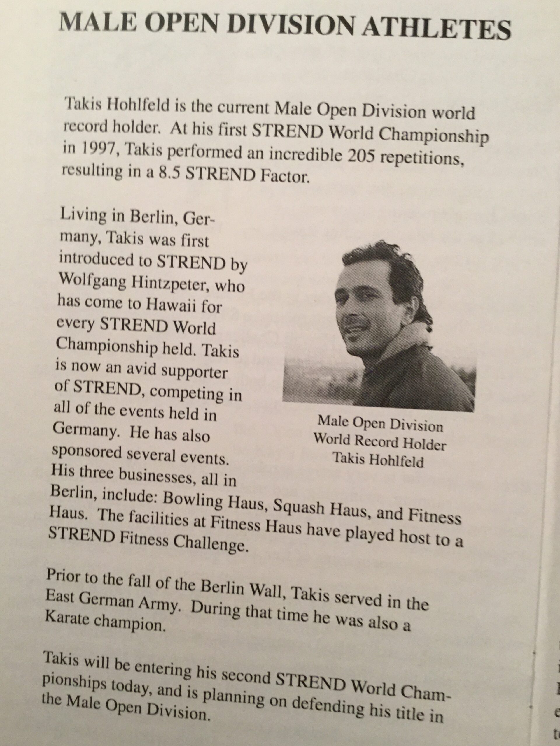 Zeitungsartikel über Takis Hohlfeld und seine Erfolge